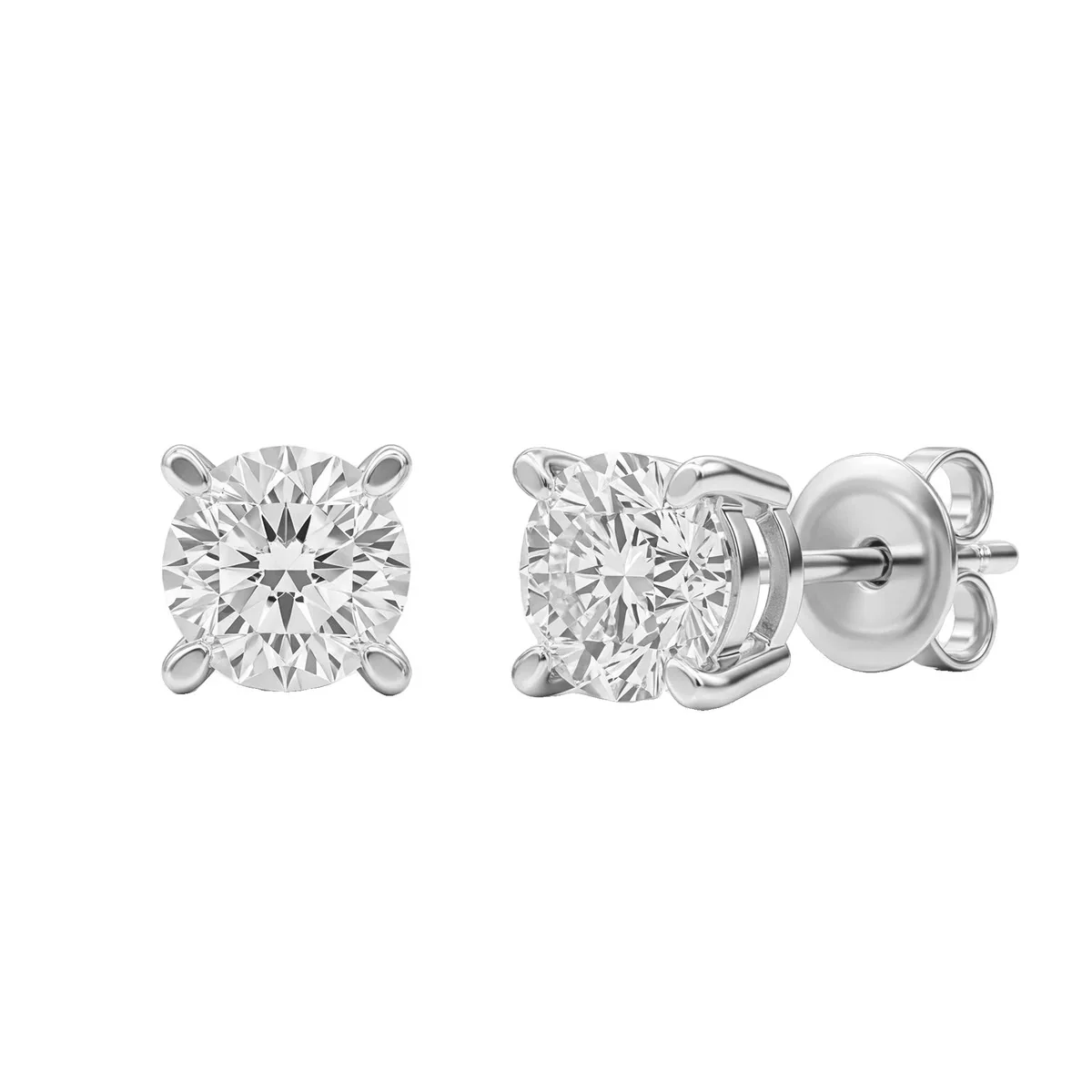 14K Gold Lab Grown Diamond Stud Earrings - 0.25 ct. - 1.25 ct. total weight - Image 2