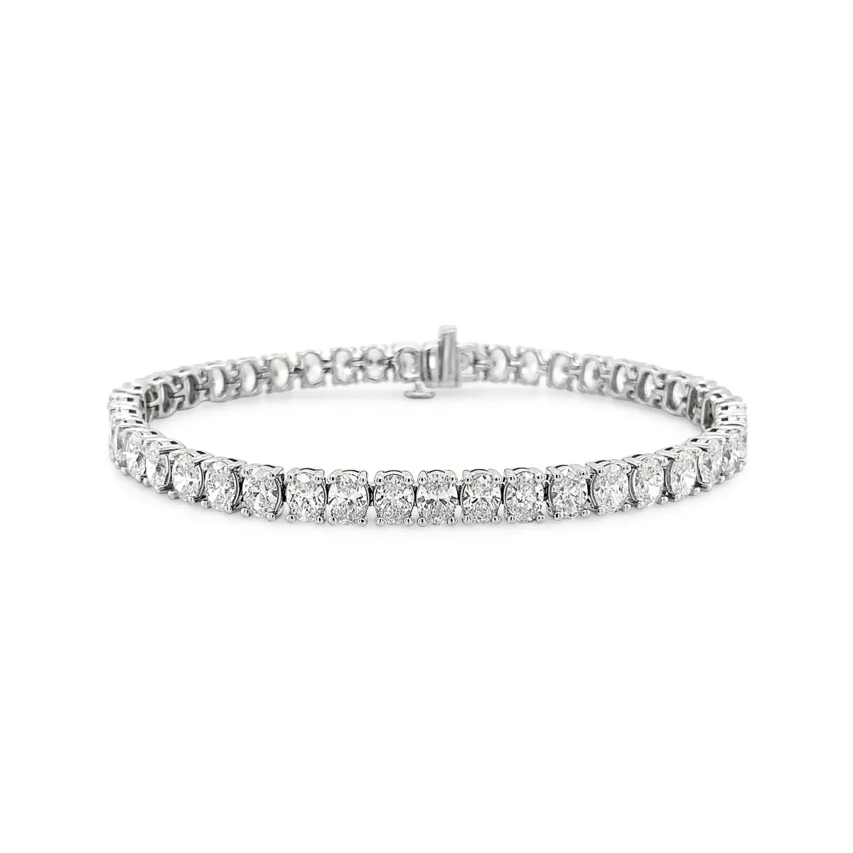 14K White Gold Lab Grown Oval Diamond Tennis Bracelet - JLGTB818930