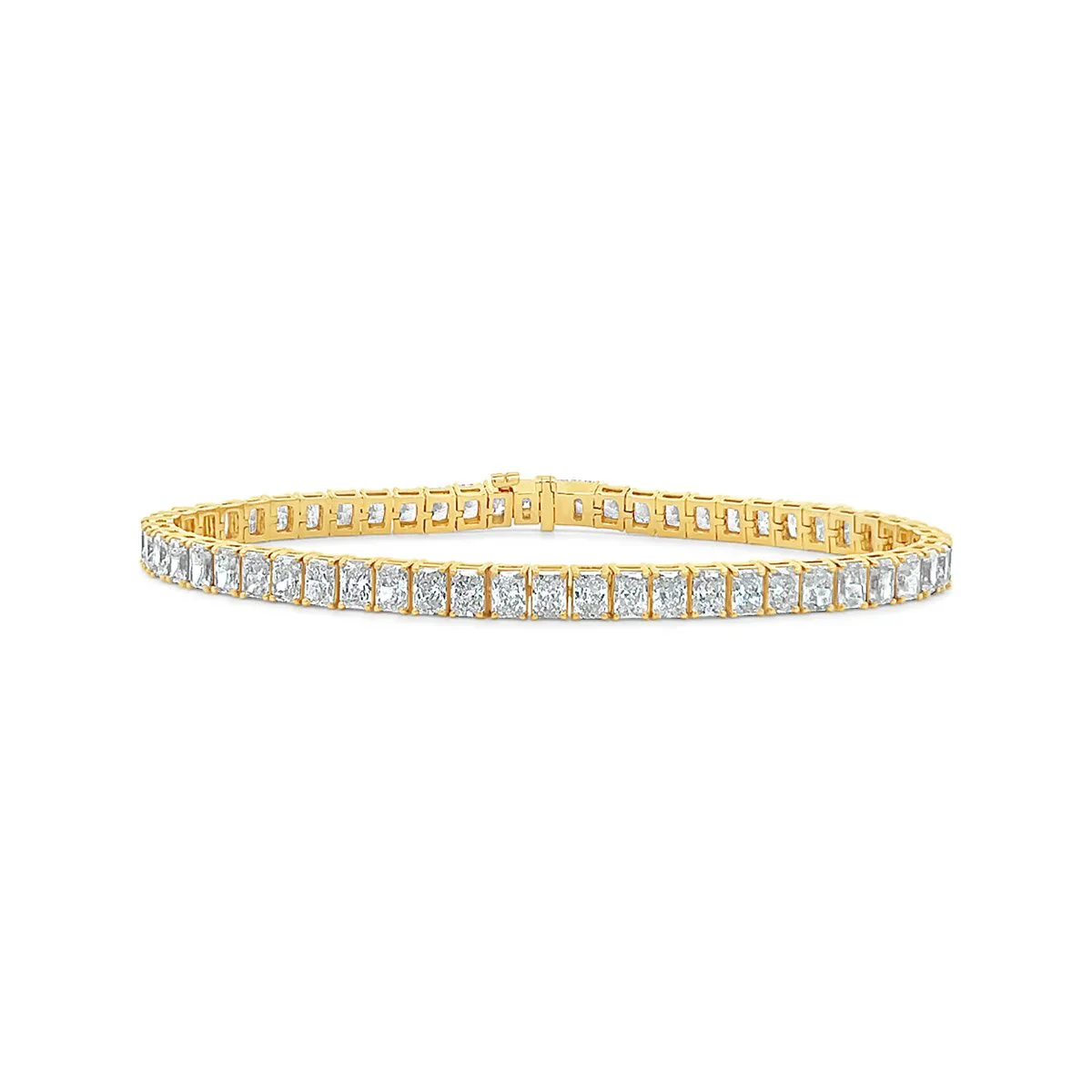 14K Yellow Gold Lab Grown Radiant Diamond Tennis Bracelet - BC839