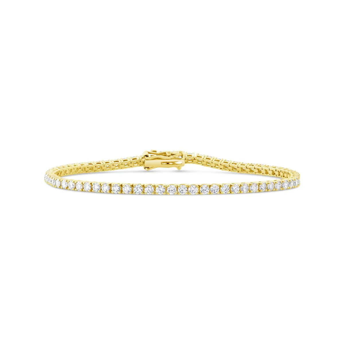 18K Yellow Gold Four Prong Diamond Tennis Bracelet - 3.55 ct. total weight