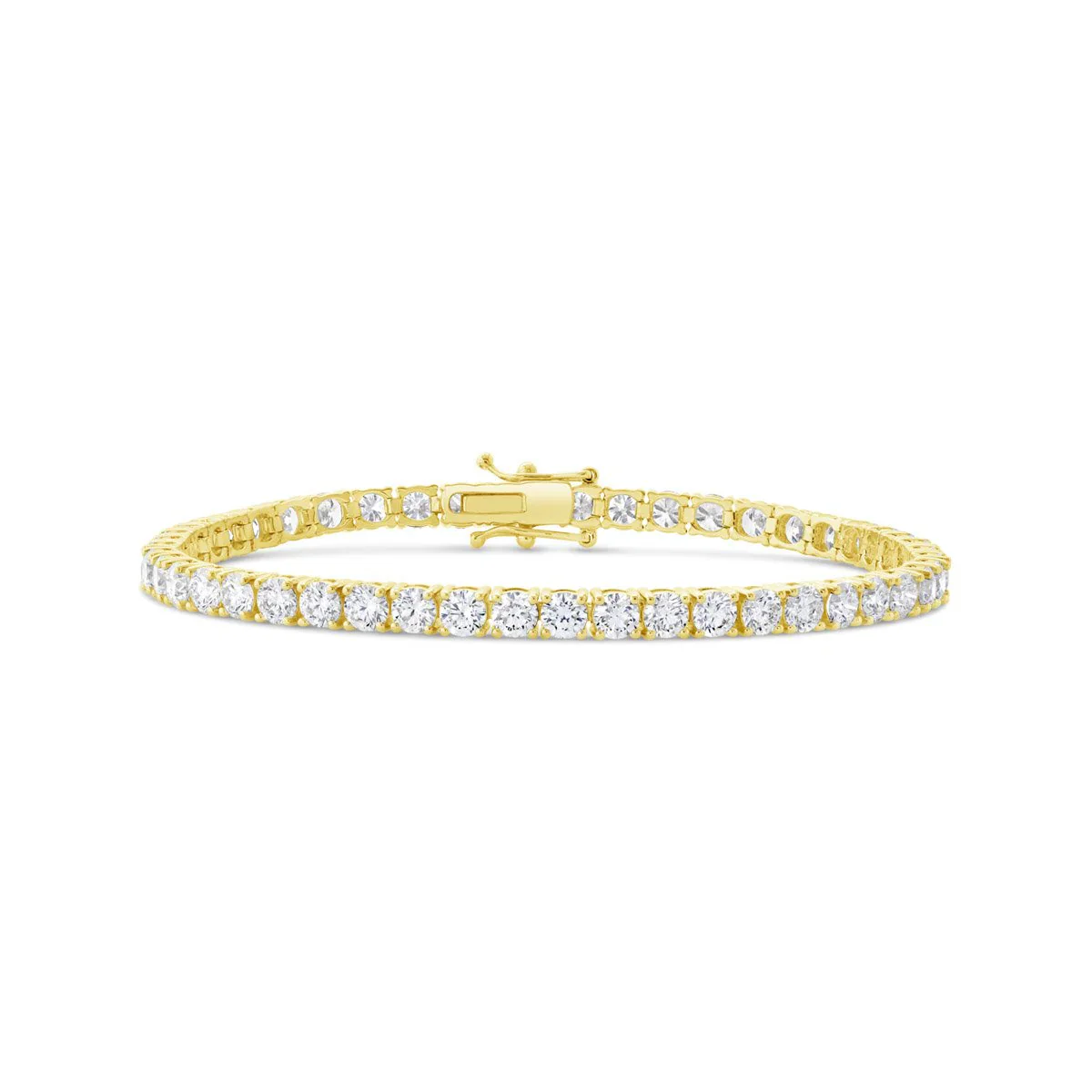18K Yellow Gold Four Prong Diamond Tennis Bracelet - 8.59 ct. total weight