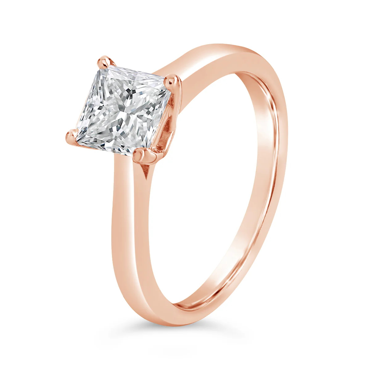 4 Claw Princess Cut Solitaire Engagement Ring - ACB056 - Image 3