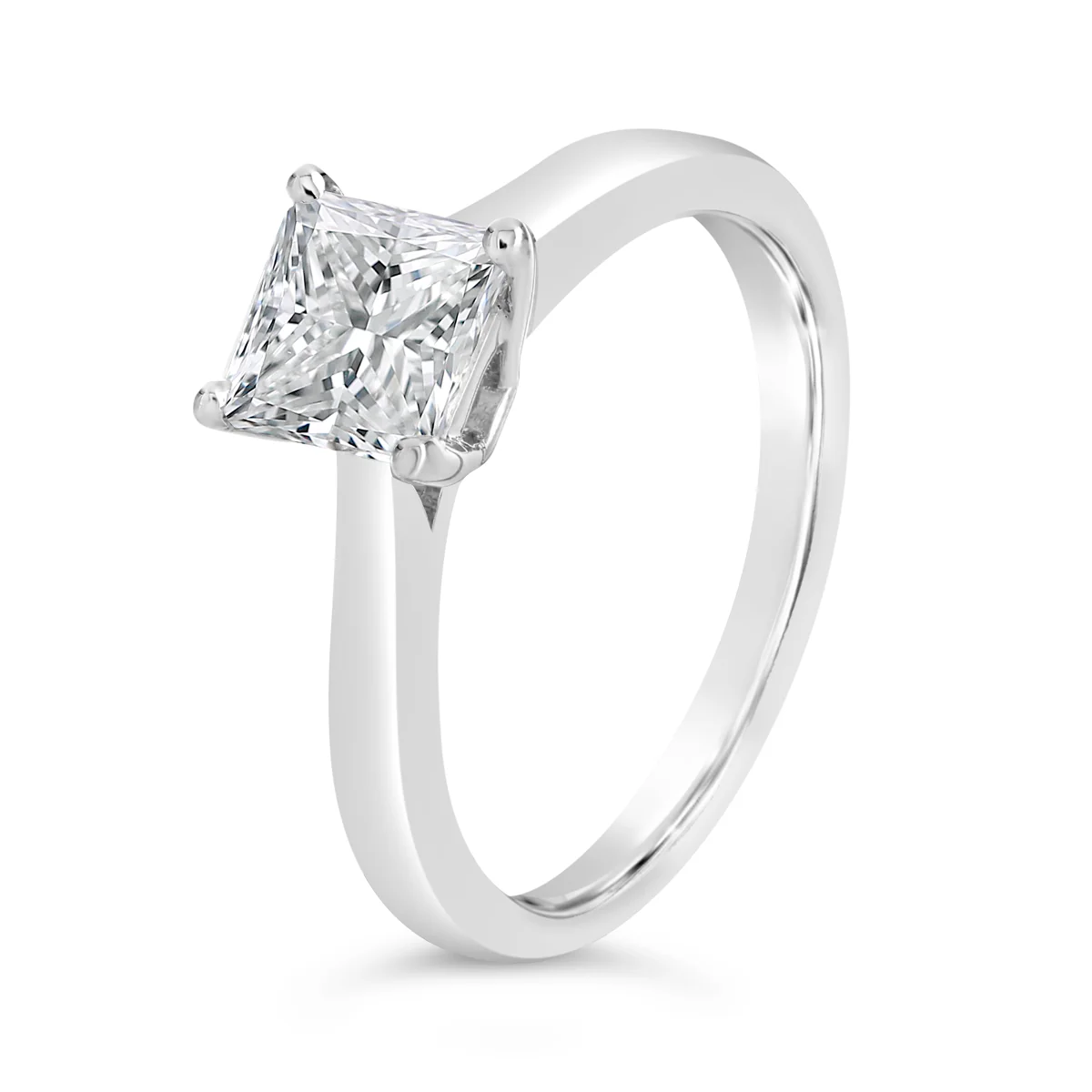 4 Claw Princess Cut Solitaire Engagement Ring - ACB056 - Image 4