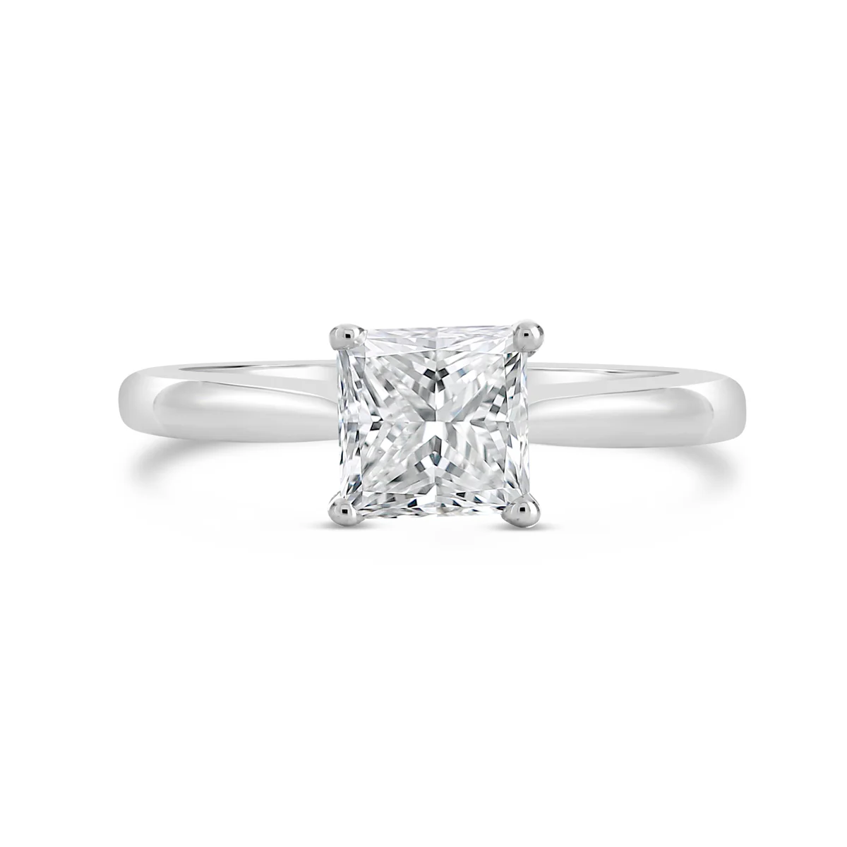 4 Claw Princess Cut Solitaire Engagement Ring - ACB056 - Image 6