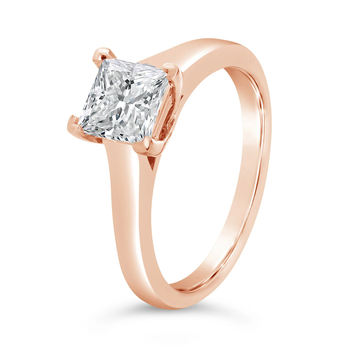 4 Claw Princess Cut Solitaire Engagement Ring - ACB060 - Image 4