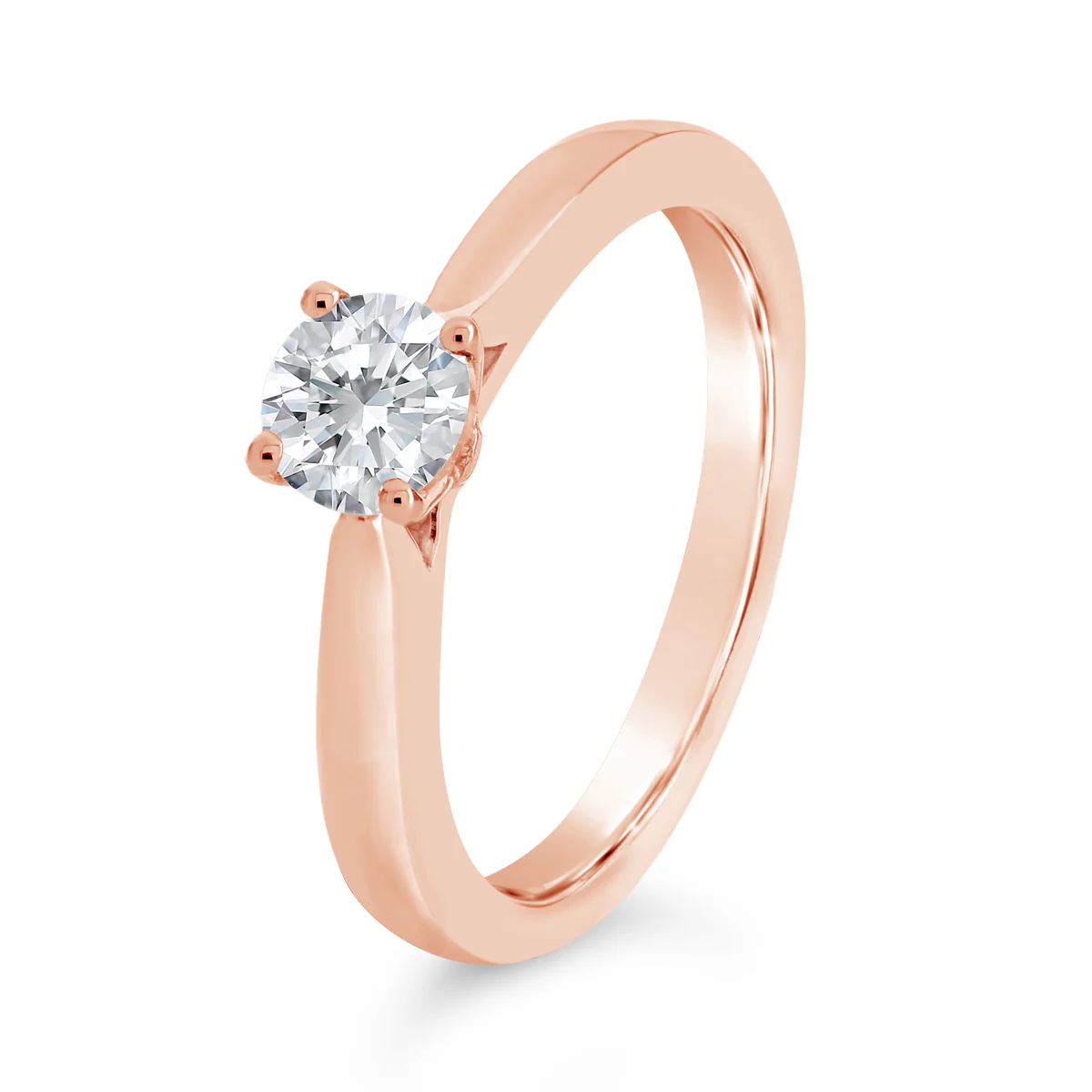 4 Claw Round Brilliant Cut Solitaire Engagement Ring - ACB055 - Image 4