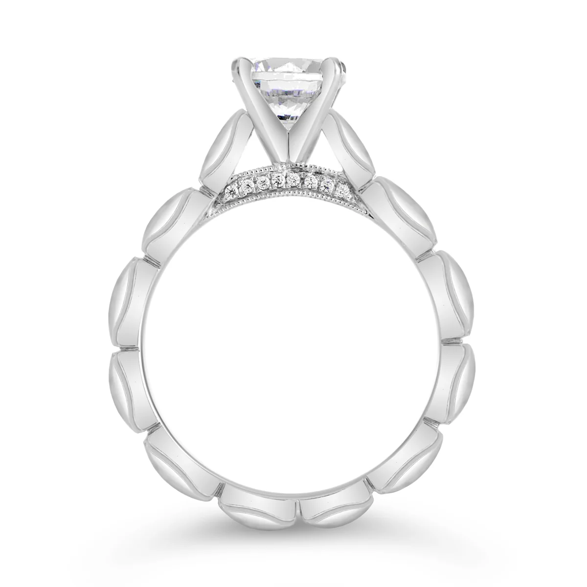 4 Claw Round Brilliant Cut Solitaire Engagement Ring - ACB074 - Image 4