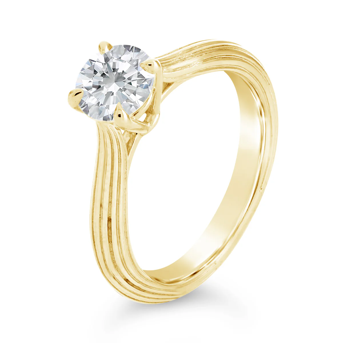 4 Claw Round Brilliant Cut Solitaire Engagement Ring - ACB078 - Image 3