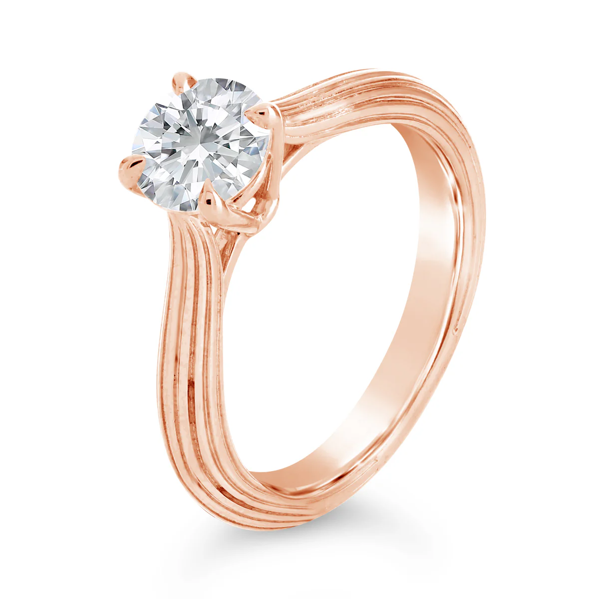 4 Claw Round Brilliant Cut Solitaire Engagement Ring - ACB078 - Image 4