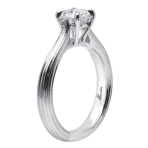 4 Claw Round Brilliant Cut Solitaire Engagement Ring - ACB078 - Image 5