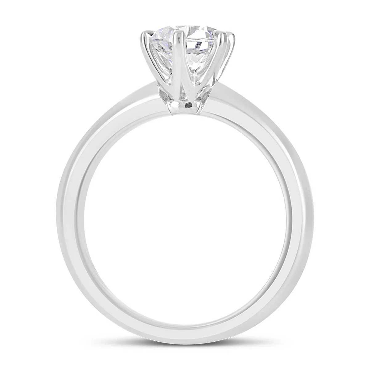 6 Claw Round Brilliant Cut Solitaire Engagement Ring - ACB034 - Image 5