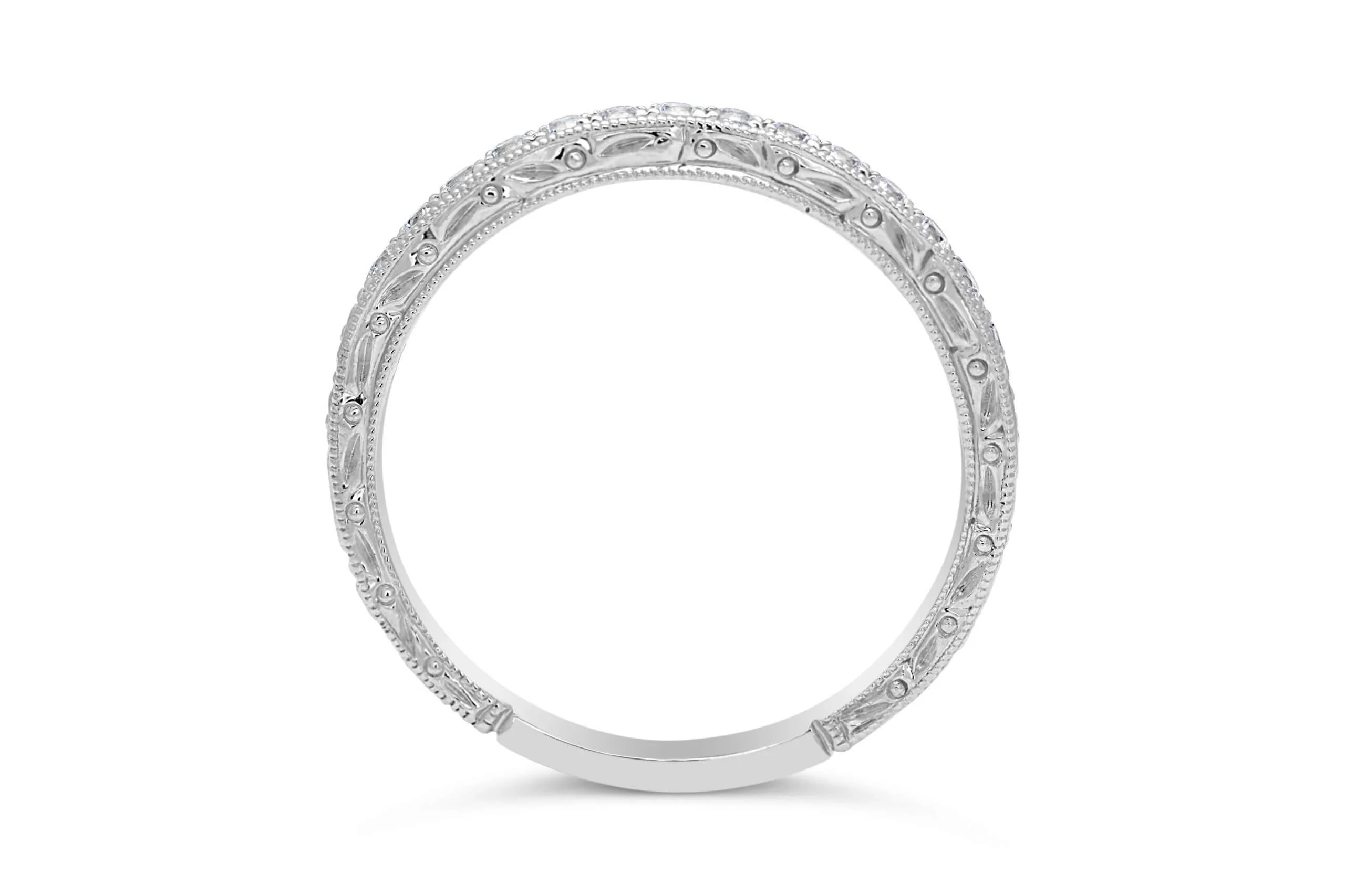 Art Deco Inspired Diamond Wedding Band - SNR367R - Image 3