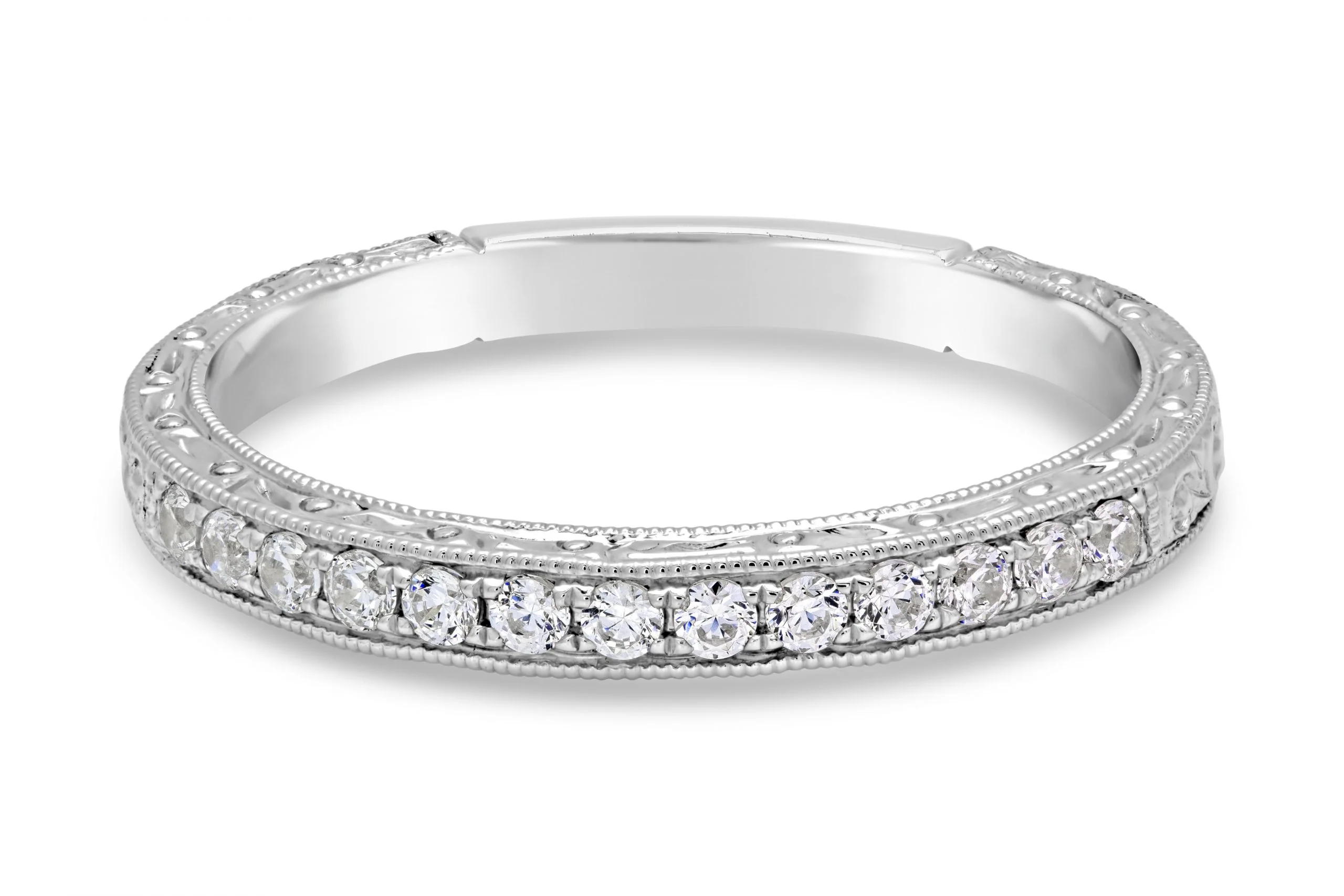Art Deco Inspired Diamond Wedding Band - SNR367R - Image 4
