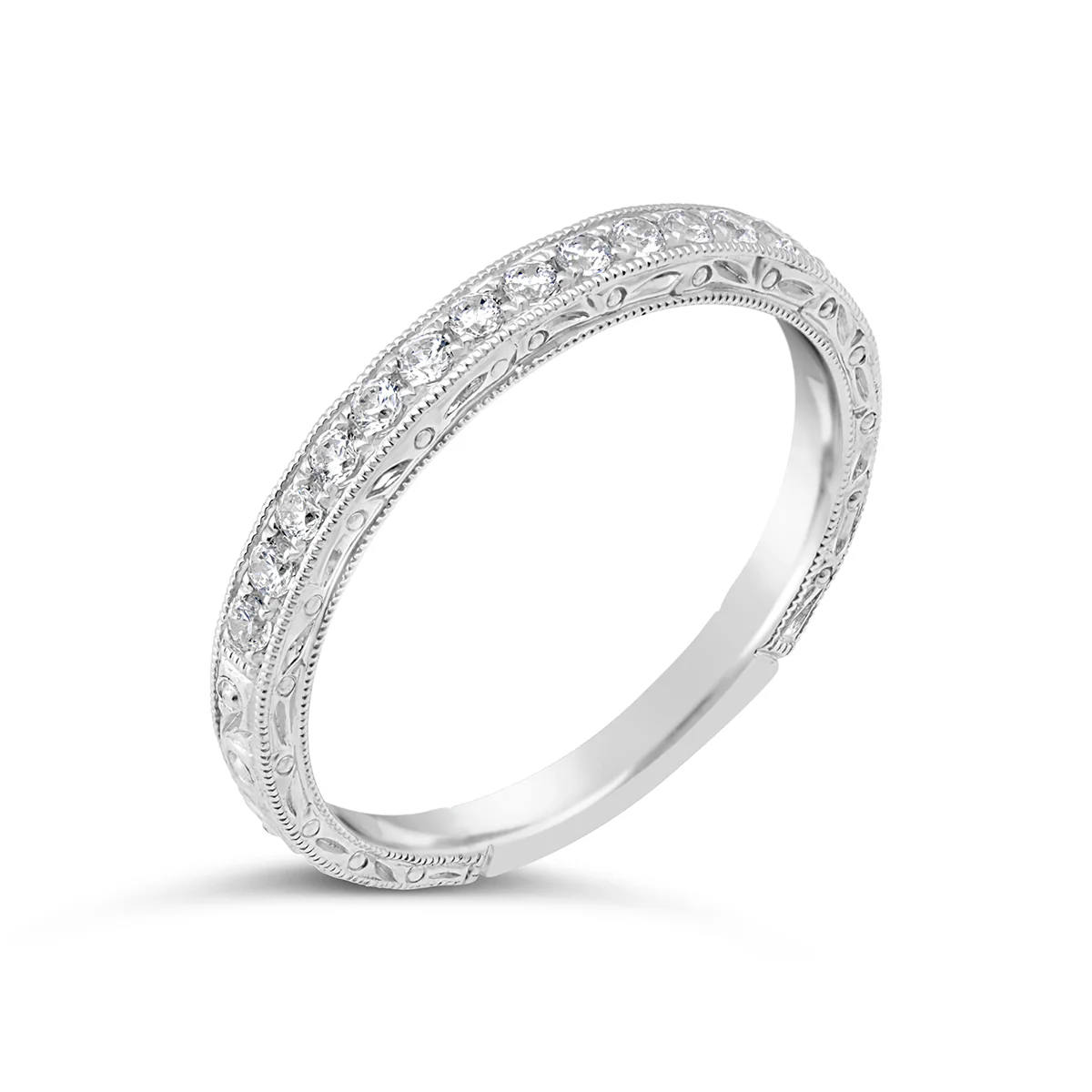Art Deco Inspired Diamond Wedding Band - SNR367R - Image 5