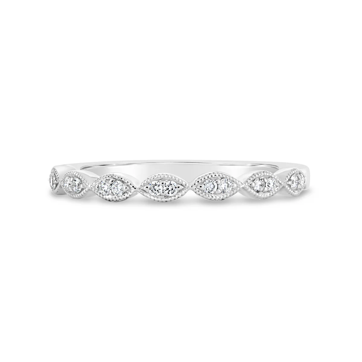 Art Deco Marquise shape Diamond Wedding Band - ARB1306 - Image 4