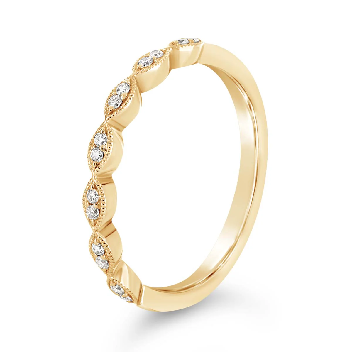 Art Deco Marquise shape Diamond Wedding Band - ARB1306 - Image 5