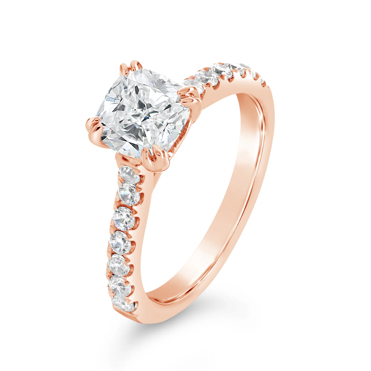 Cushion Cut Cathedral Diamond Engagement Ring - ACB241 - Image 3