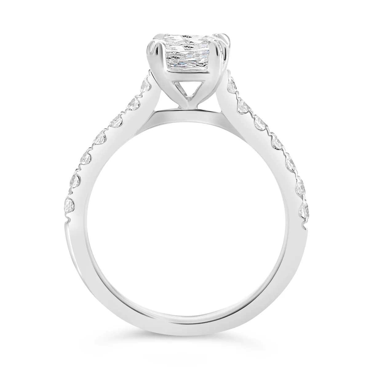 Cushion Cut Cathedral Diamond Engagement Ring - ACB241 - Image 4