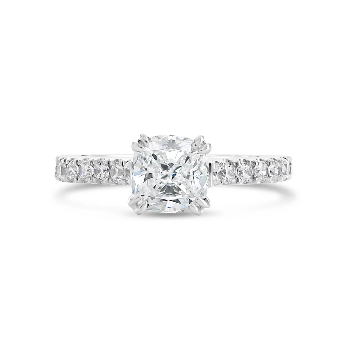Cushion Cut Cathedral Diamond Engagement Ring - ACB241 - Image 5