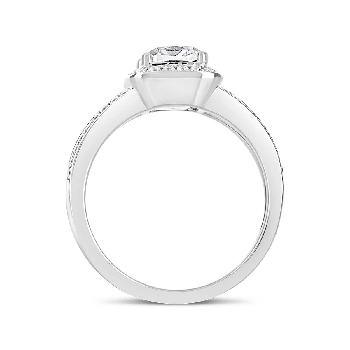 Cushion Cut Diamond Halo Engagement Ring - ACB011 - Image 3