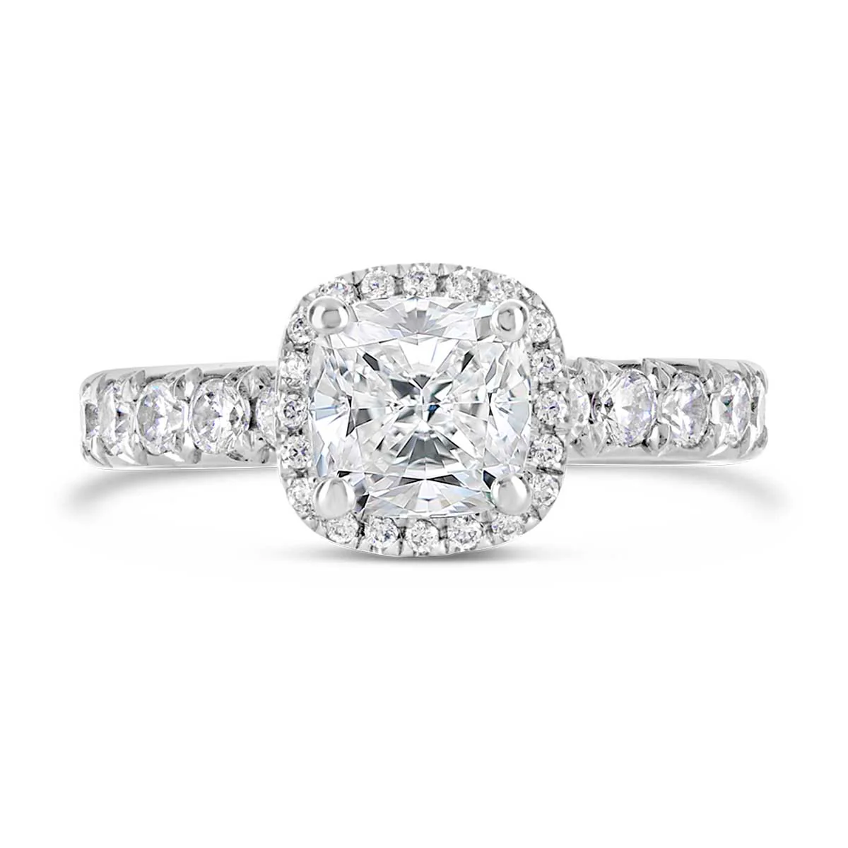 Cushion Cut Diamond Halo Engagement Ring - ACB021 - Image 3