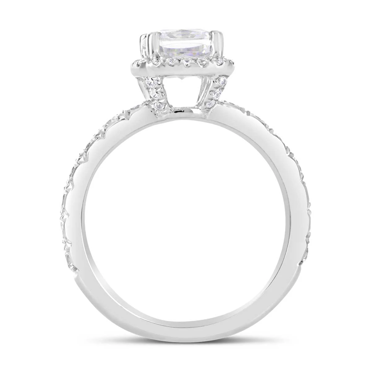 Cushion Cut Diamond Halo Engagement Ring - ACB021 - Image 4