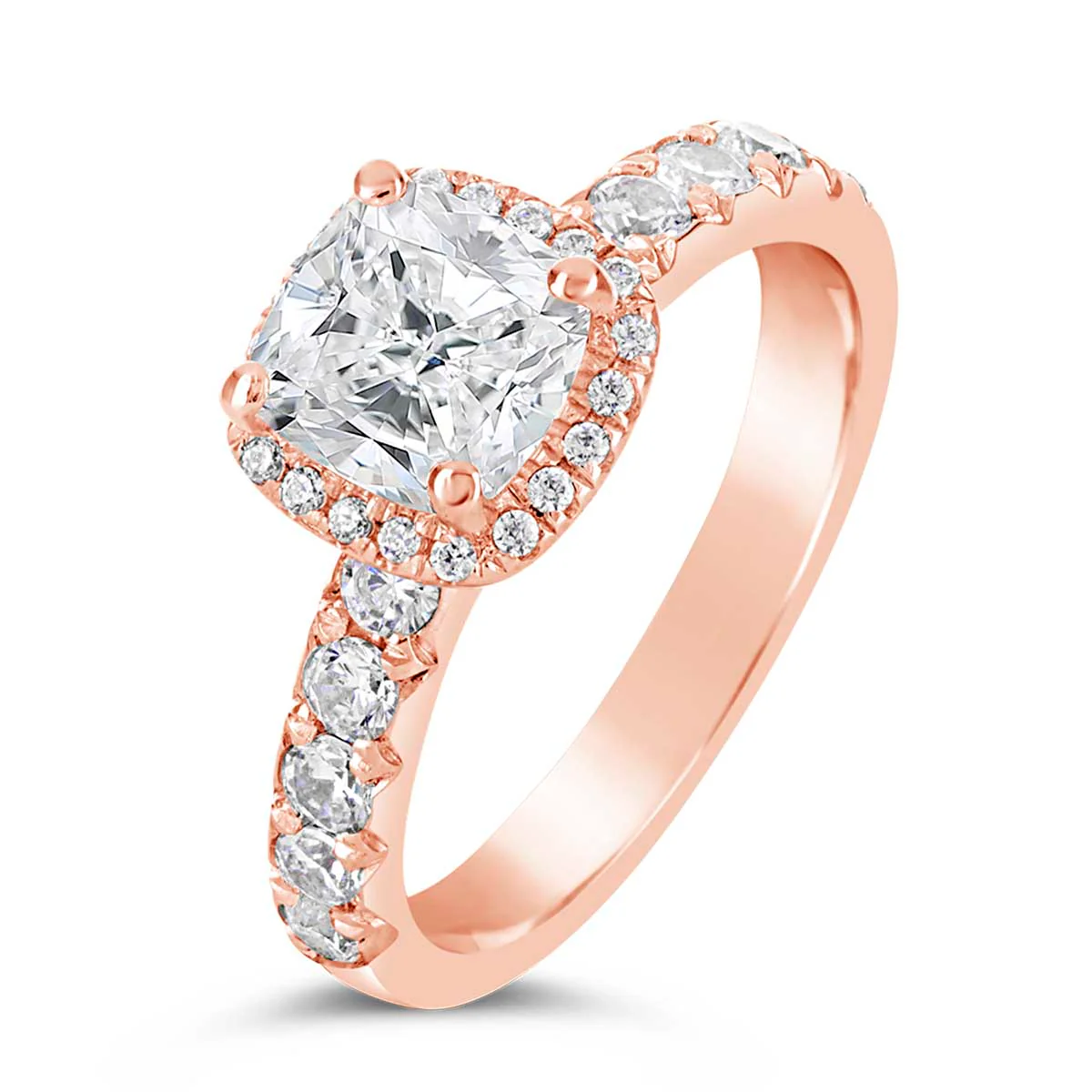 Cushion Cut Diamond Halo Engagement Ring - ACB021 - Image 6