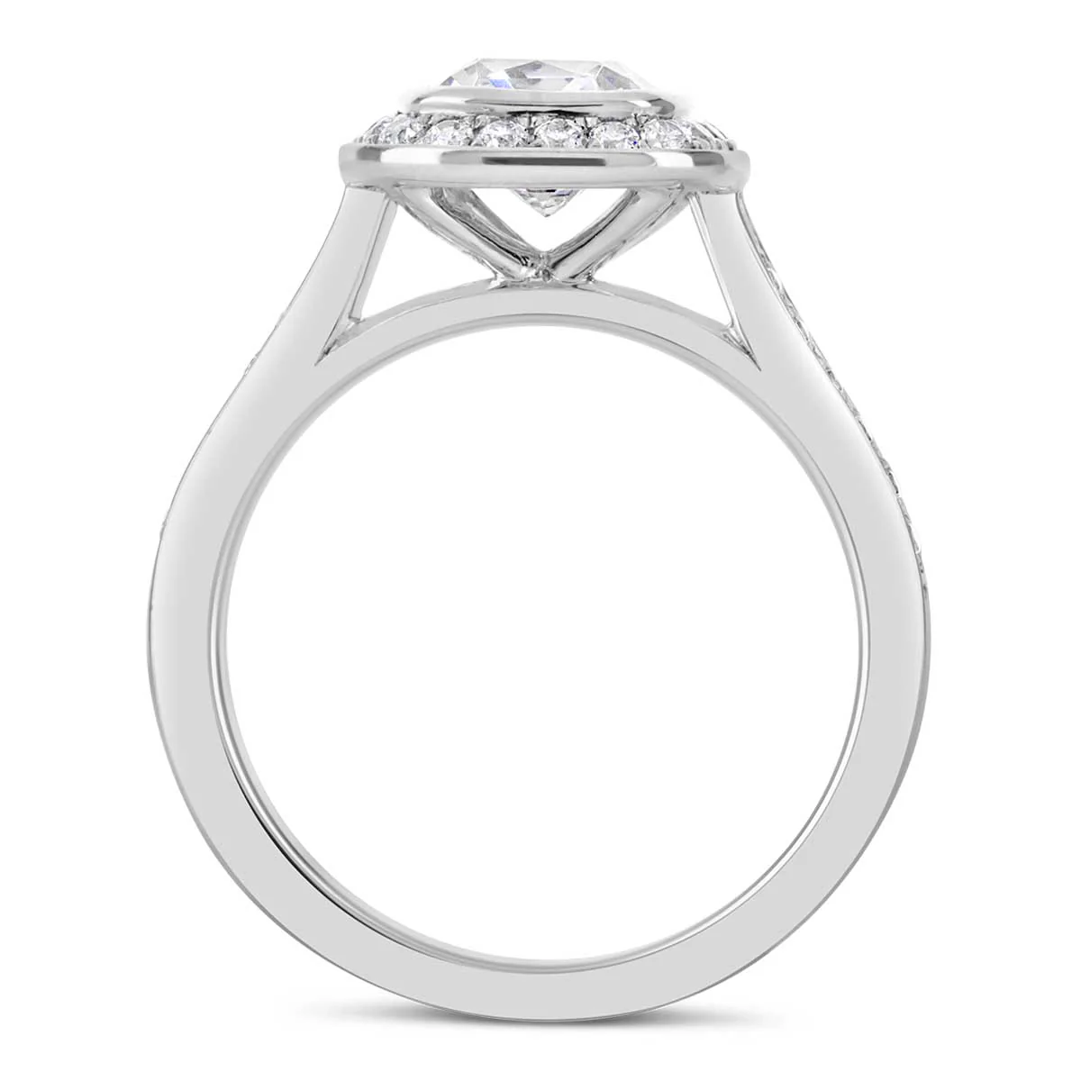 Cushion Cut Diamond Halo Engagement Ring - ACB032 - Image 5