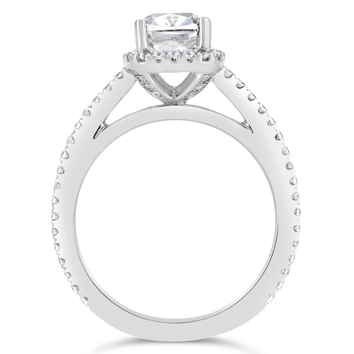 Cushion Cut Diamond Halo Engagement Ring - ACB035 - Image 4