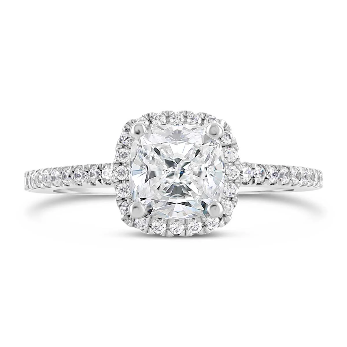 Cushion Cut Diamond Halo Engagement Ring - ACB035 - Image 5