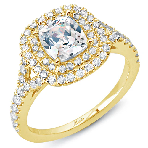 Cushion Cut Double Halo Diamond Engagement Ring ACB238 - Image 3