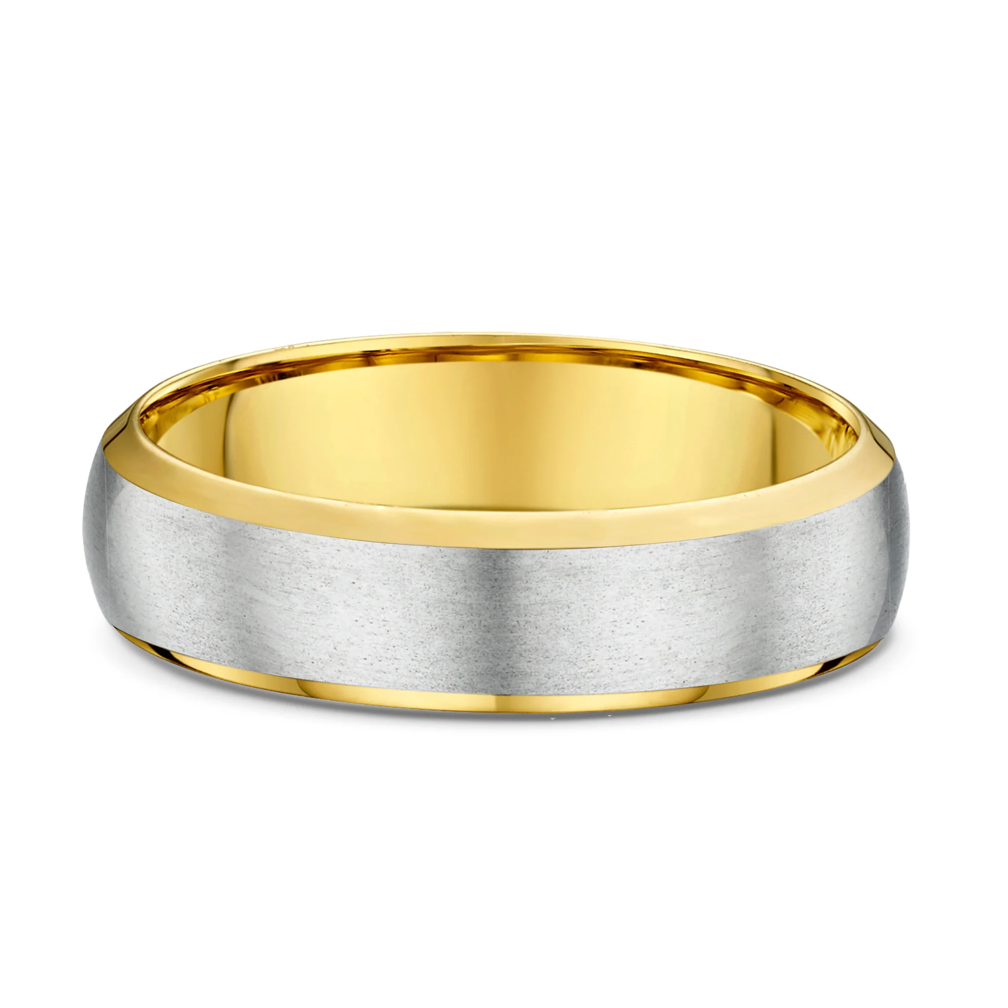 DORA Beveled Edge Two-Tone Wedding Band - 631B02 - Image 2