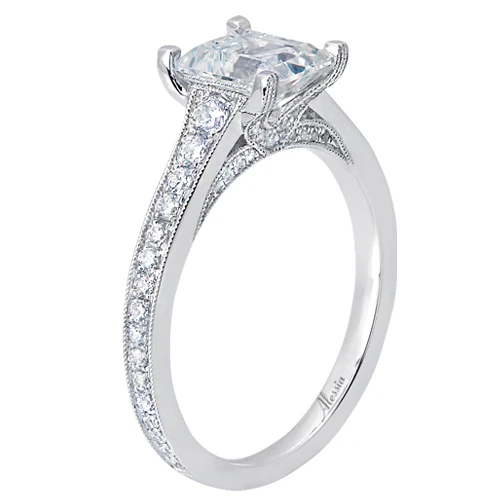 Emerald Cut Diamond Engagement Ring - ACB231 - Image 3