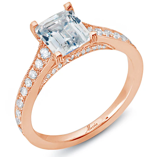 Emerald Cut Diamond Engagement Ring - ACB231 - Image 5