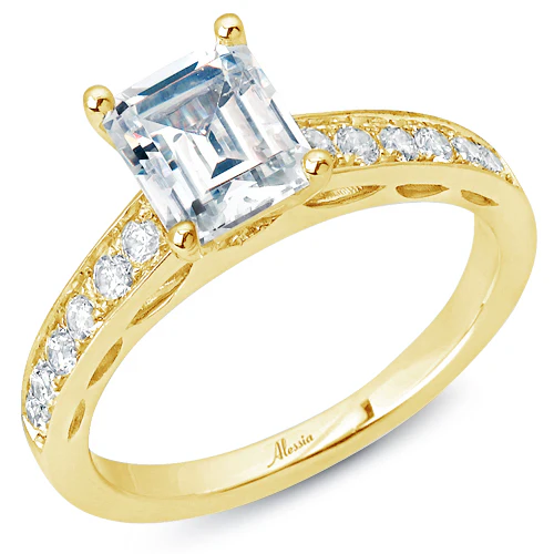 Emerald Cut Diamond Engagement Ring - ACB235 - Image 3