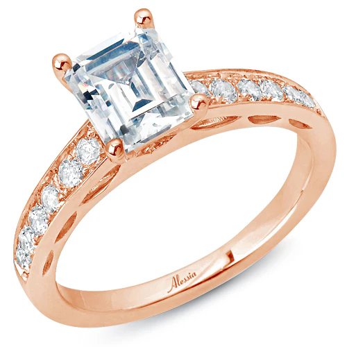 Emerald Cut Diamond Engagement Ring - ACB235 - Image 4