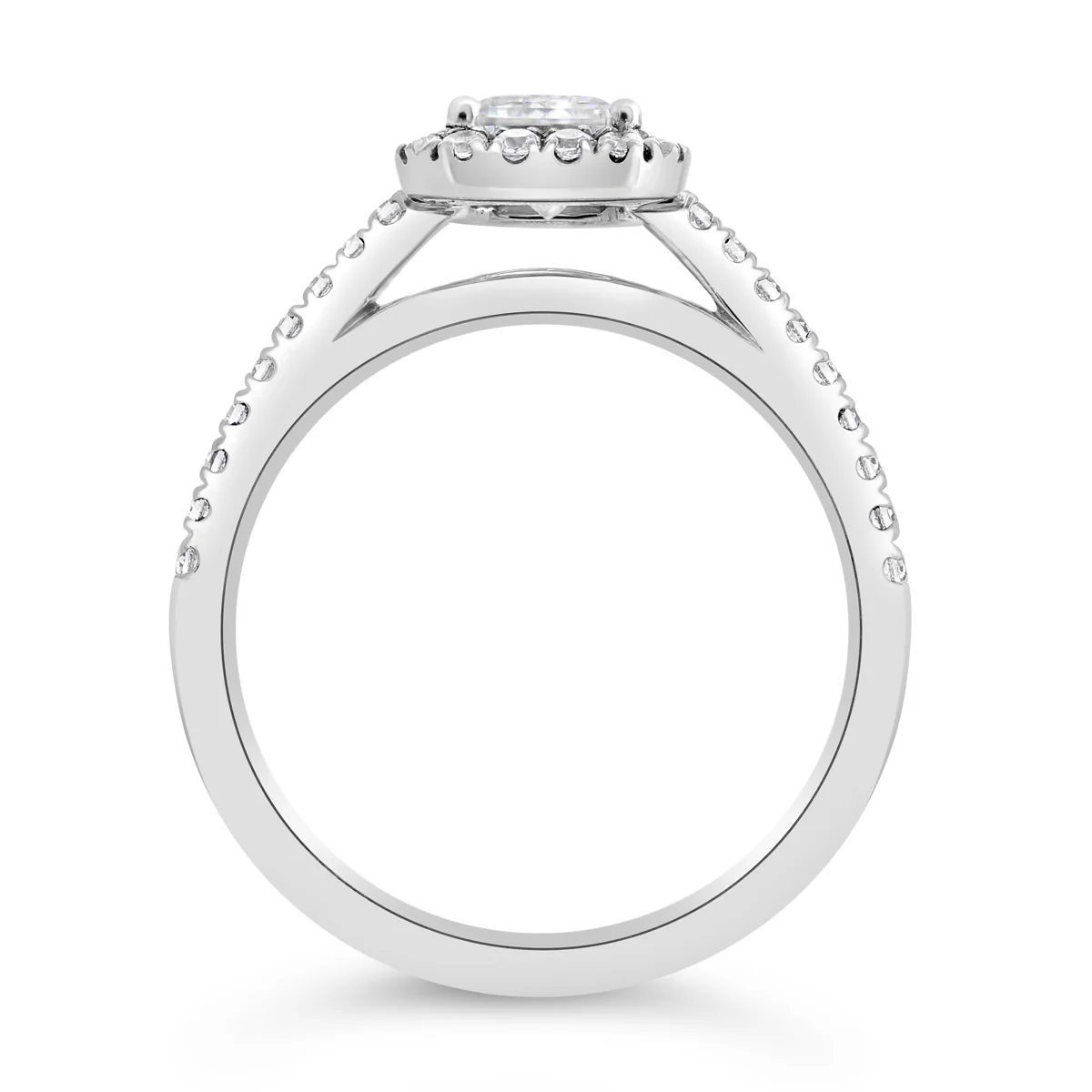 Emerald Cut Diamond Halo Engagement Ring - ACB249 - Image 3