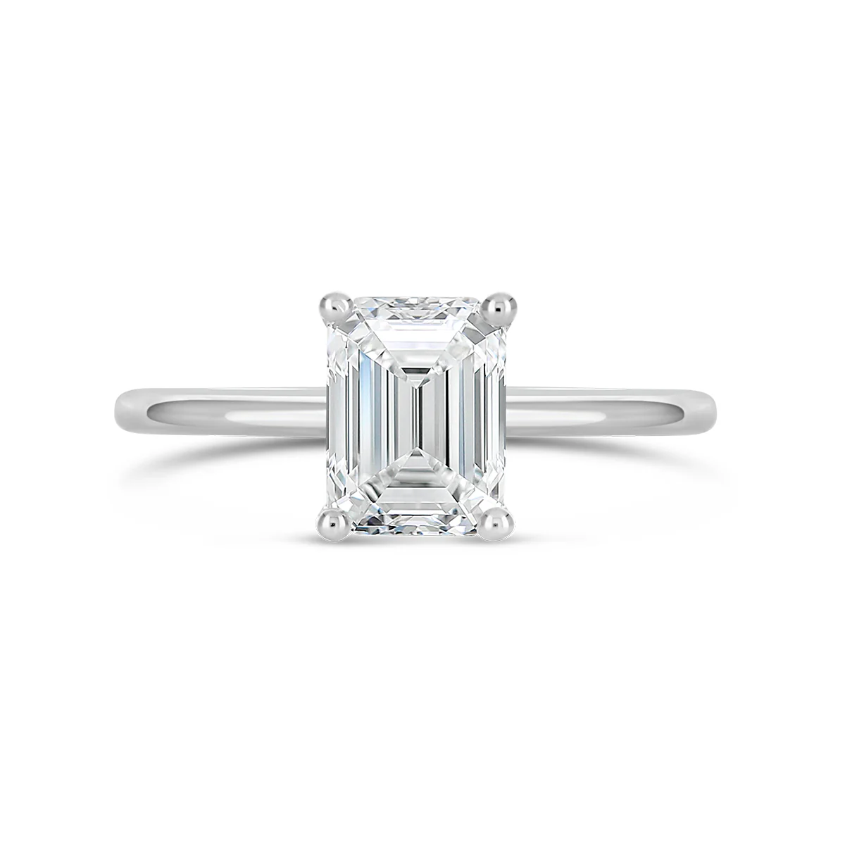 Emerald Cut Solitaire Diamond Engagement Ring - ACB129 - Image 3