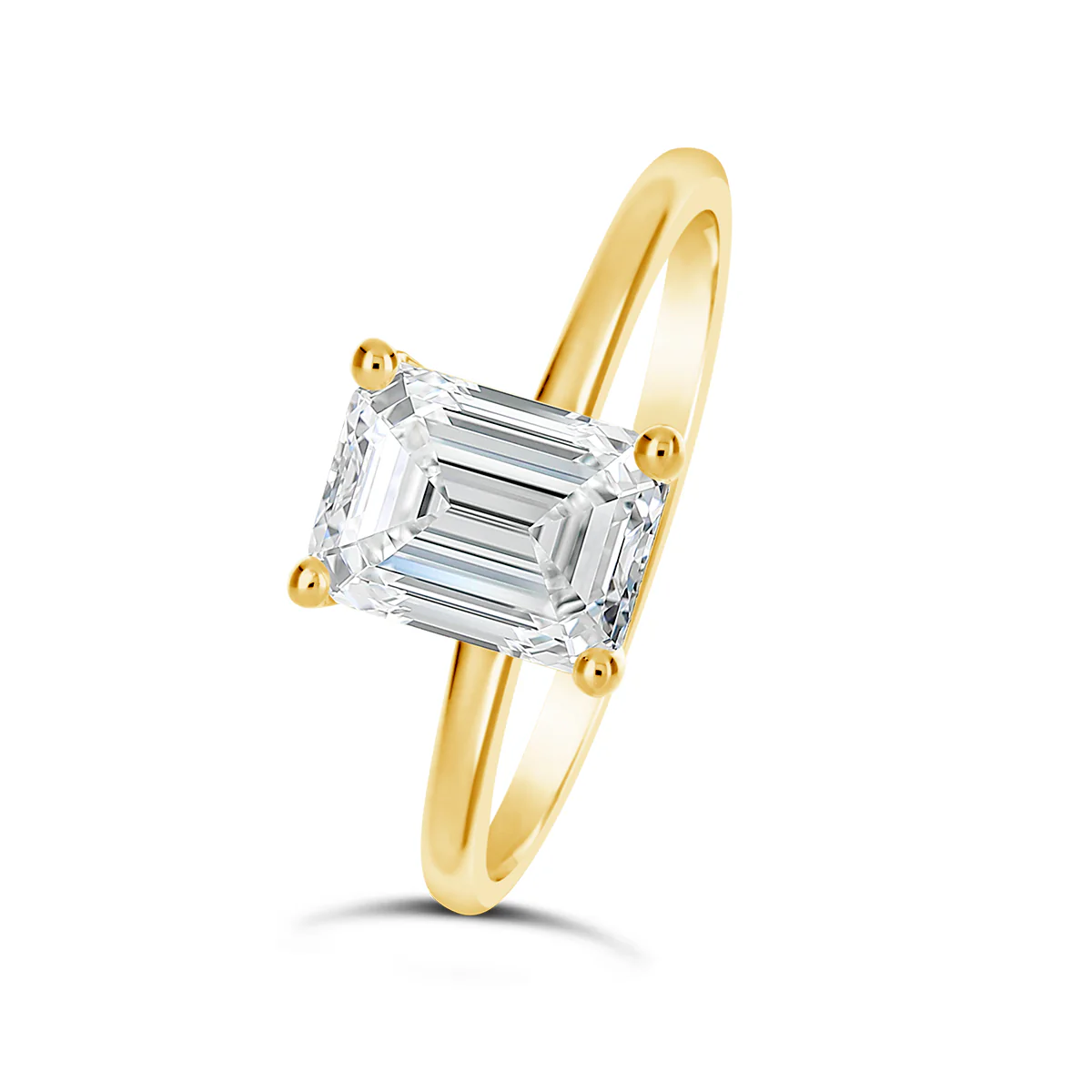 Emerald Cut Solitaire Diamond Engagement Ring - ACB129 - Image 5