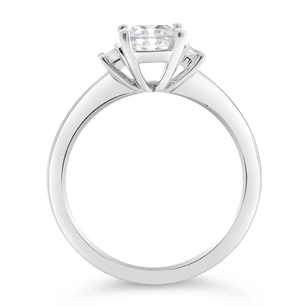 Emerald Cut Three Stone Diamond Solitaire Engagement Ring - ACB252 - Image 5