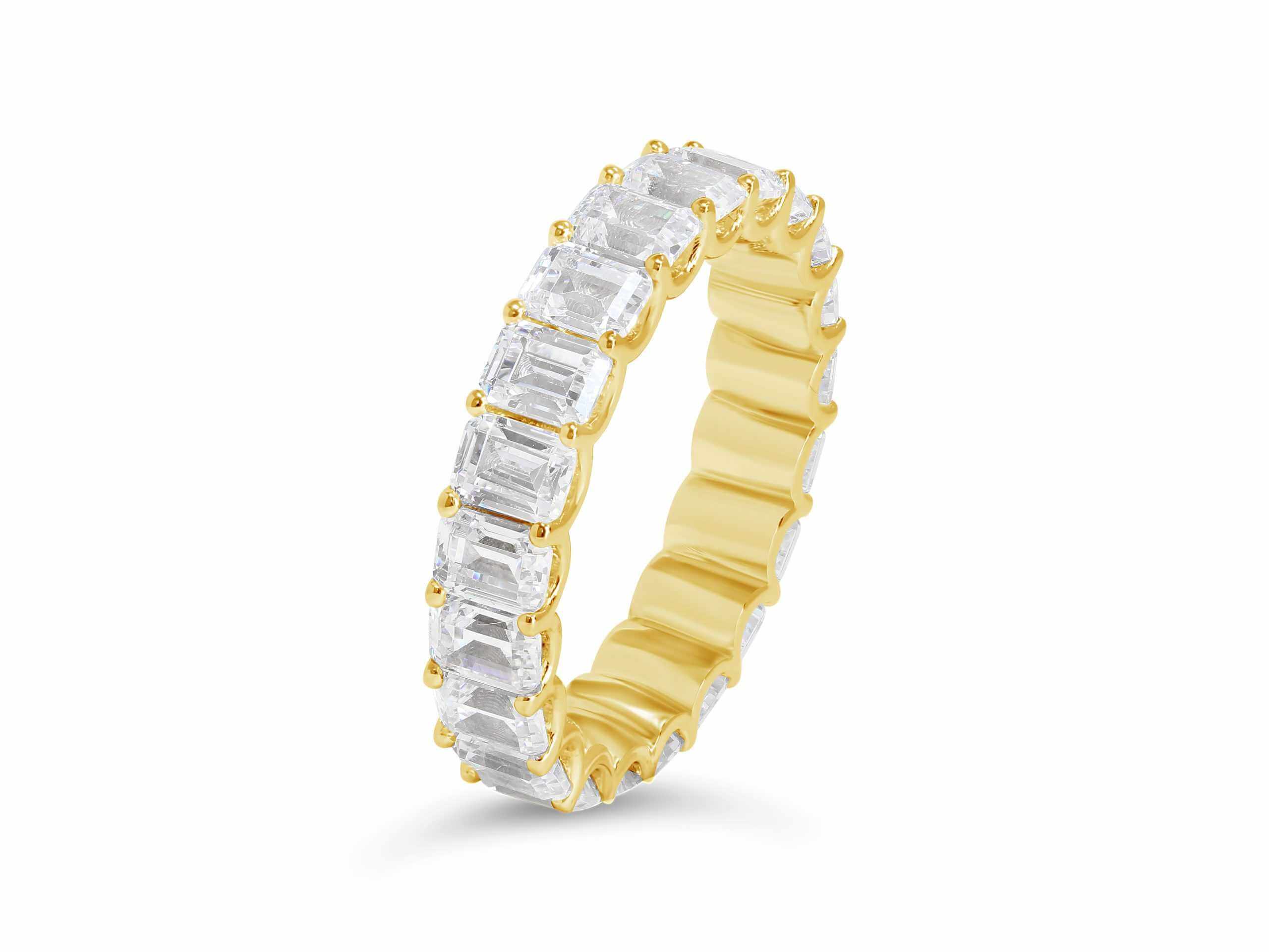 Emerald Diamond Wedding Band - YJC0097R - Image 2