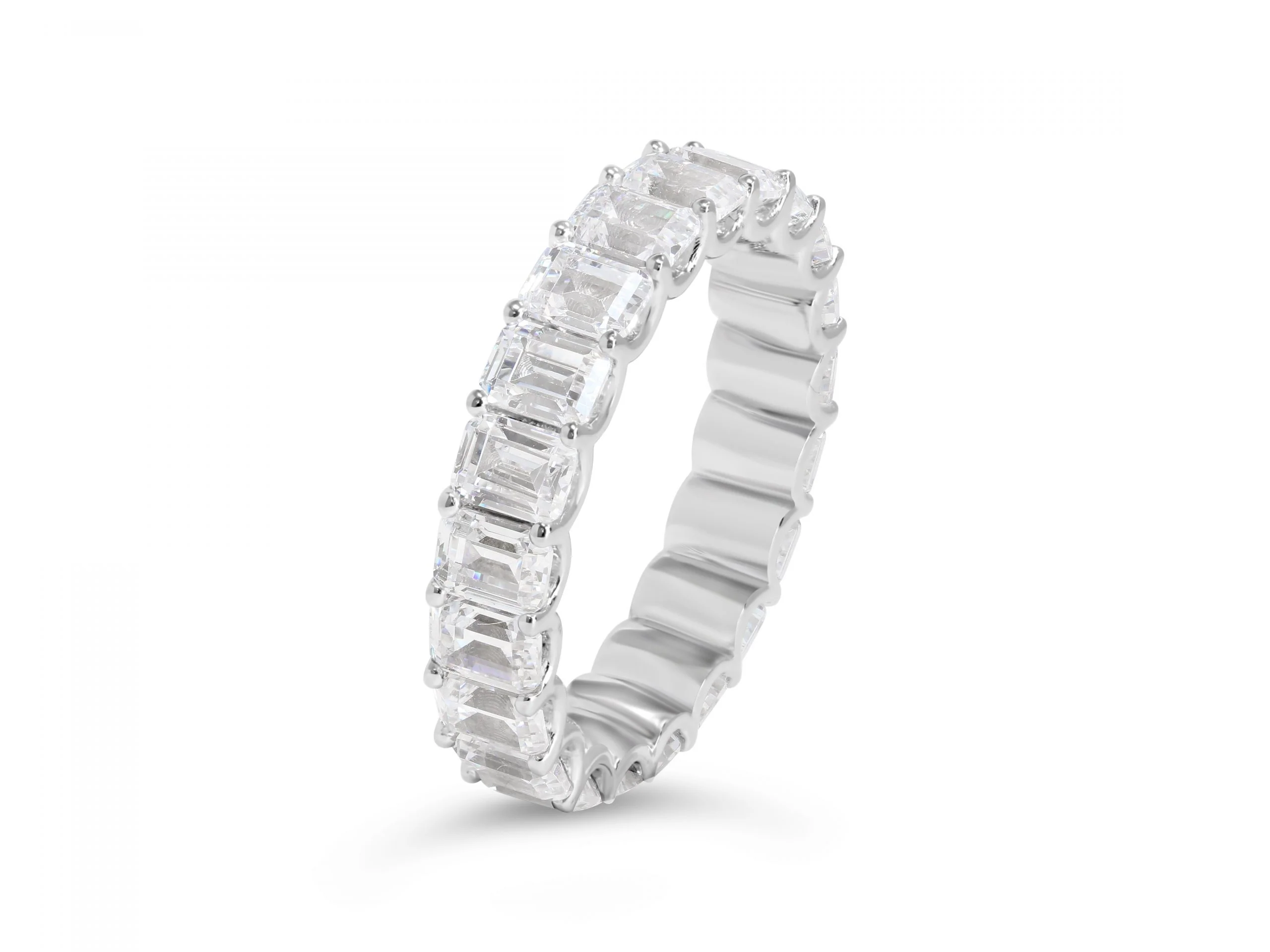 Emerald Diamond Wedding Band - YJC0097R - Image 4