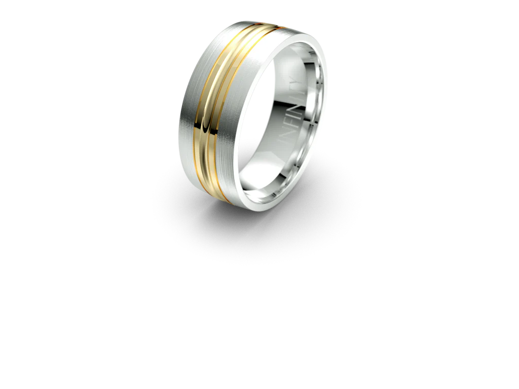 Infinity Centre Channel Mens Wedding Band - IN1020 - Image 3