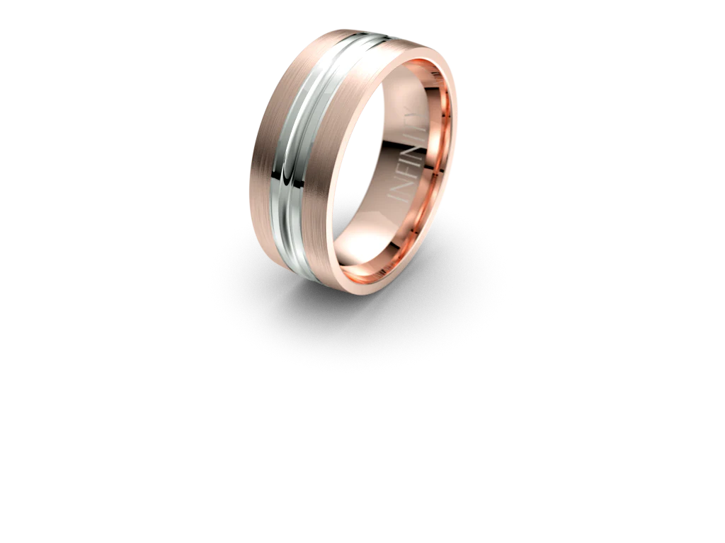 Infinity Centre Channel Mens Wedding Band - IN1020 - Image 6