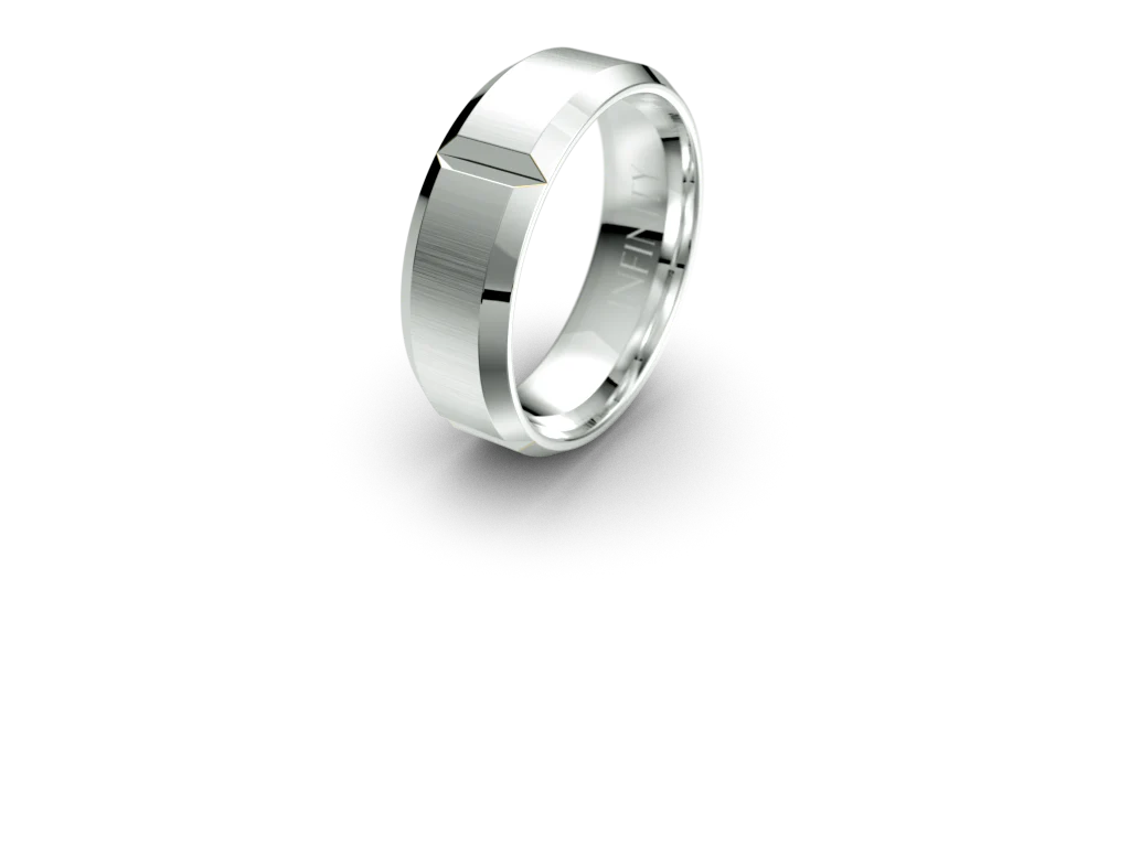 Infinity Divot Mens Wedding Band with A Brushed Finish - IN1080 - Image 3