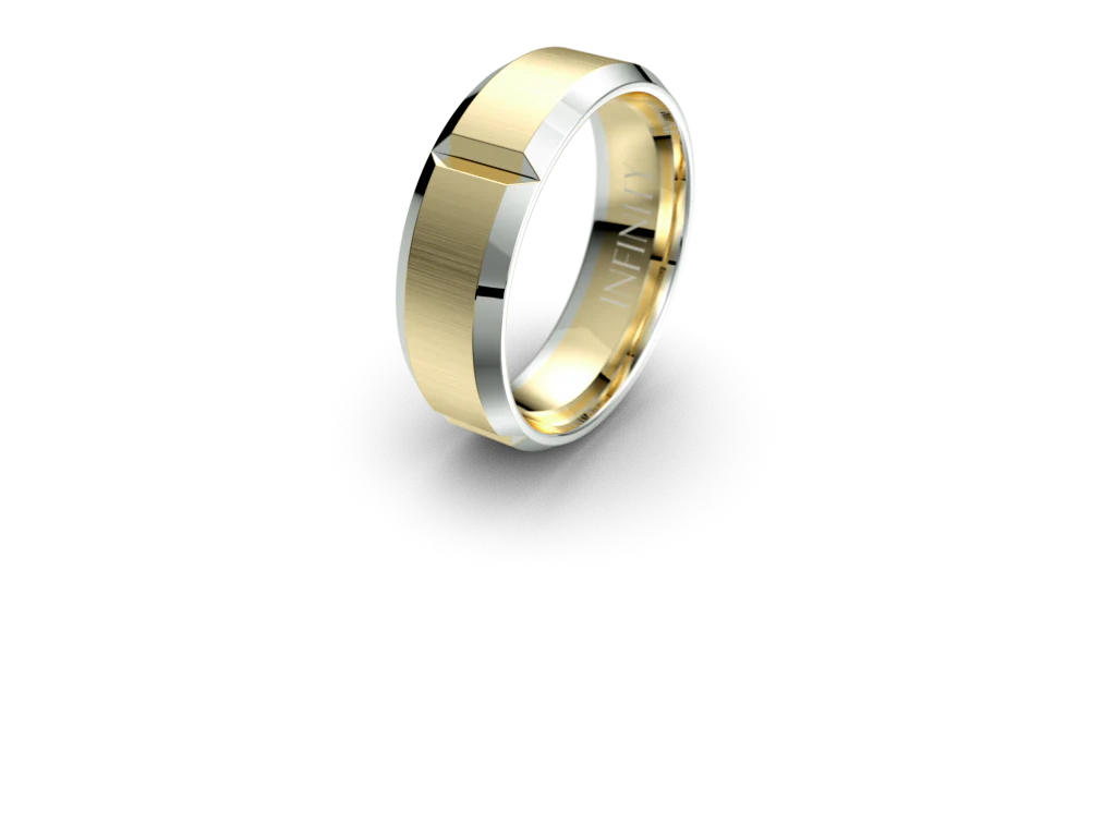 Infinity Divot Mens Wedding Band with A Brushed Finish - IN1080 - Image 4