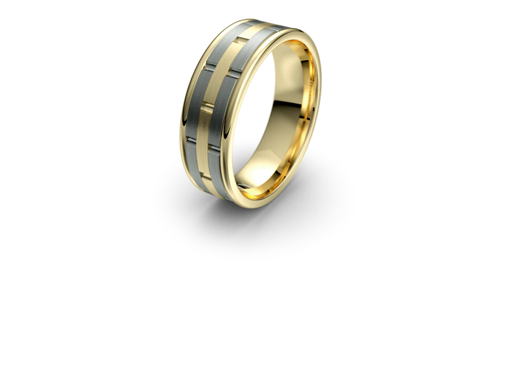 Infinity Mens Wedding Band with Alternating Brick Pattern - IN1022 - Image 10