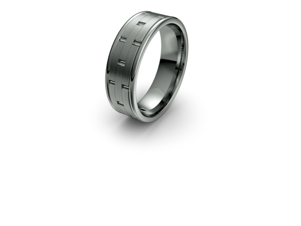 Infinity Mens Wedding Band with Alternating Brick Pattern - IN1022 - Image 2