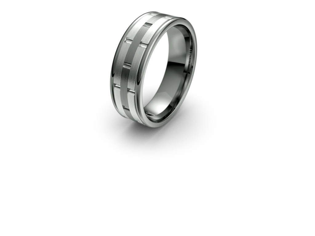 Infinity Mens Wedding Band with Alternating Brick Pattern - IN1022 - Image 4