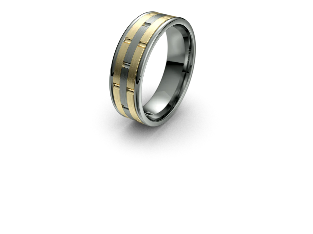 Infinity Mens Wedding Band with Alternating Brick Pattern - IN1022 - Image 5